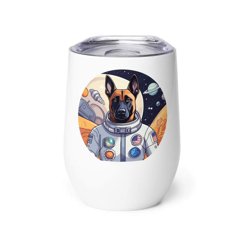 PugMug Custom Belgian Malinois Wine Tumbler
