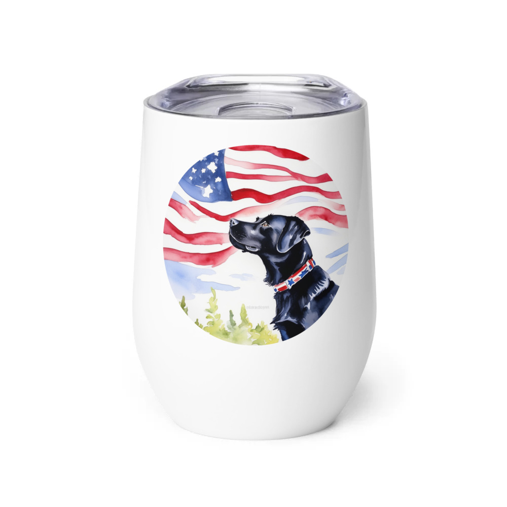 PugMug Custom Black Labrador Retriever Wine Tumbler