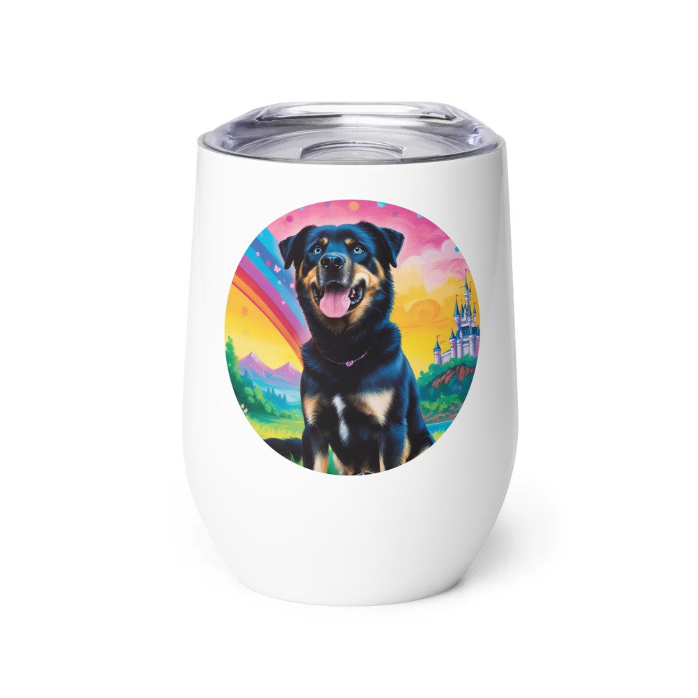 PugMug Custom Blue Wine Tumbler