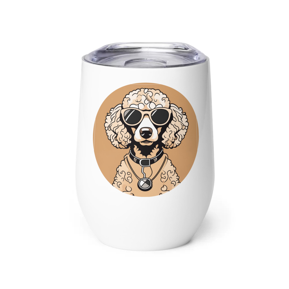 PugMug Custom Tan Poodle Wine Tumbler
