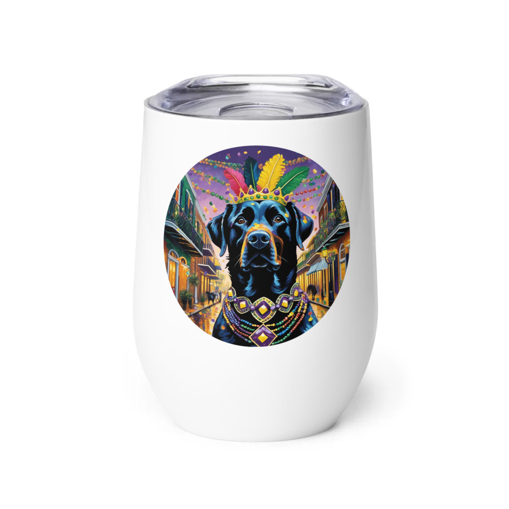 PugMug Custom Black Labrador Retriever Wine Tumbler