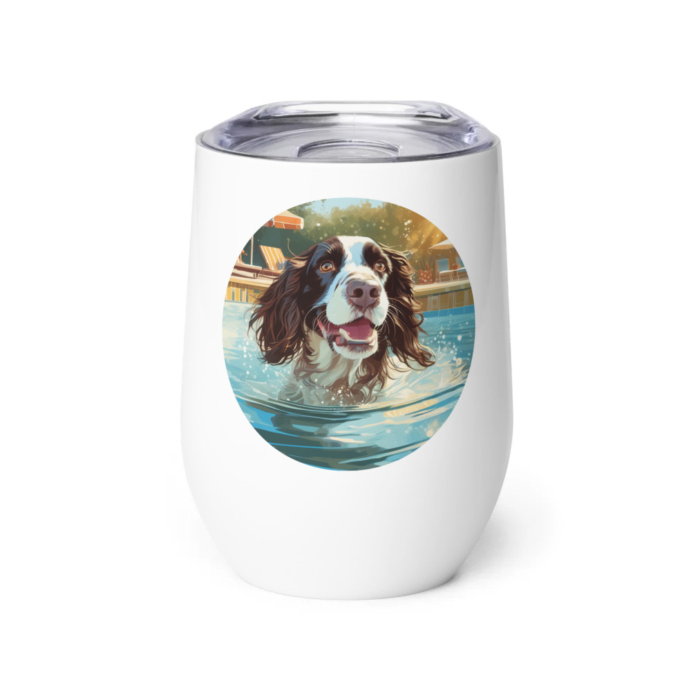 PugMug Custom English Springer Spaniel Wine Tumbler