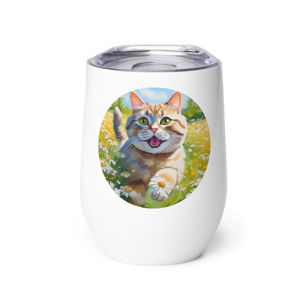 PugMug Custom Tabby British Shorthair Cat Wine Tumbler
