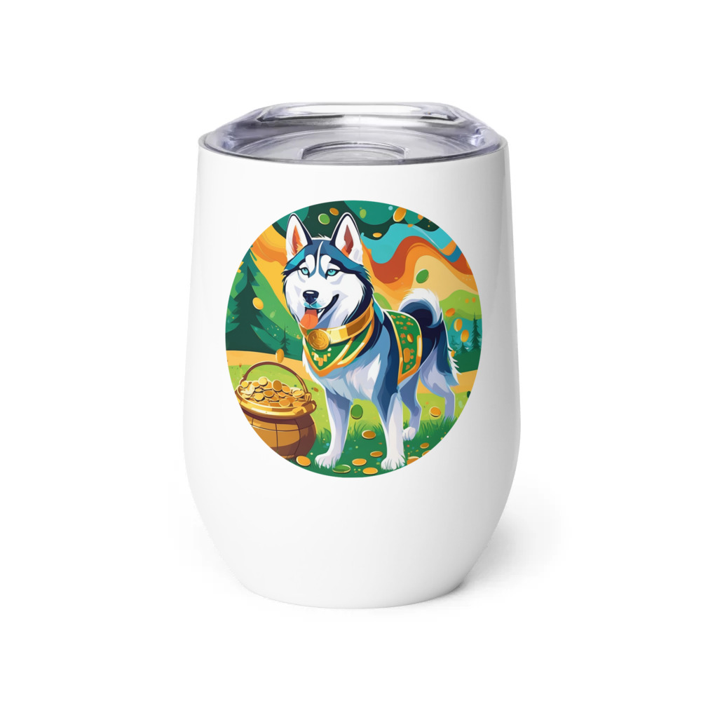 PugMug Custom Siberian Husky Wine Tumbler