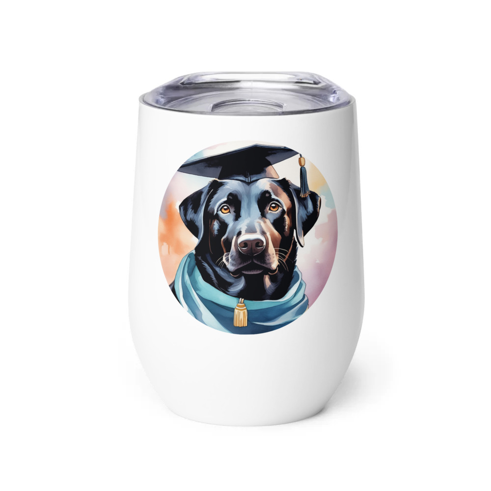 PugMug Custom Black Labrador Retriever Wine Tumbler
