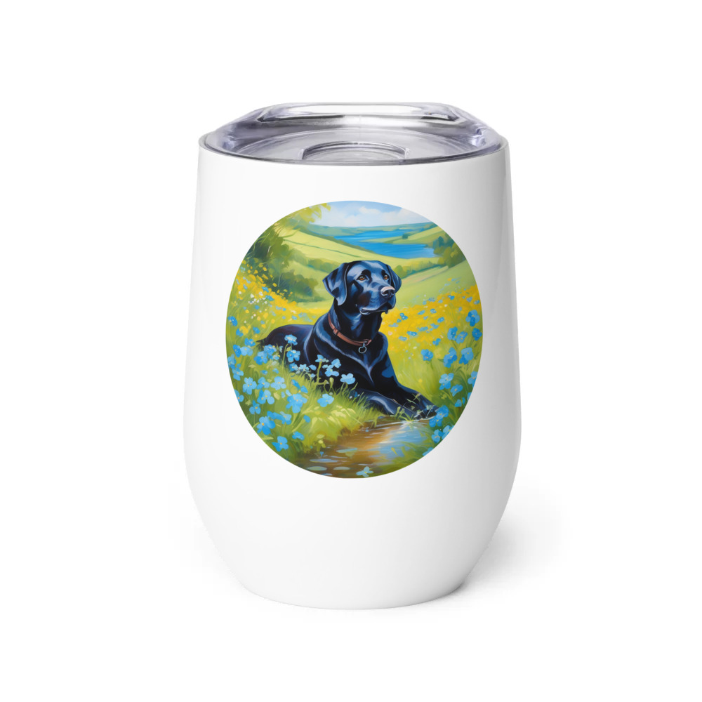 PugMug Custom Black Labrador Retriever Wine Tumbler