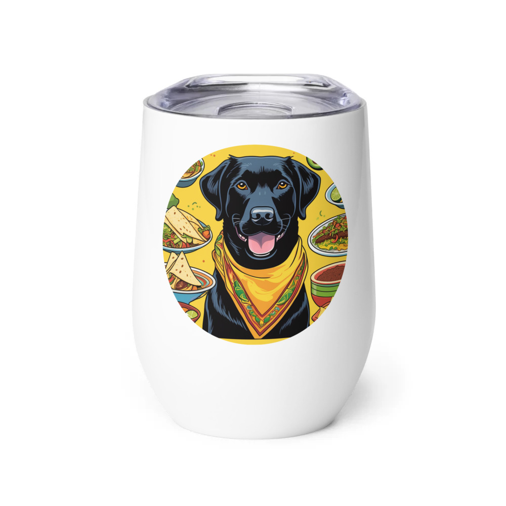 PugMug Custom Black Labrador Retriever Wine Tumbler
