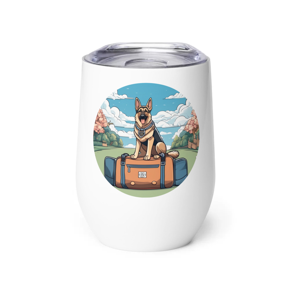 PugMug Custom German Shepherd Dog Wine Tumbler