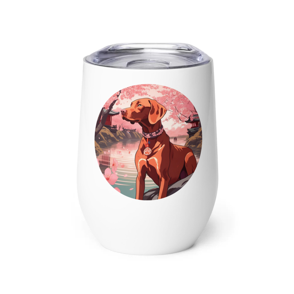 PugMug Custom Vizsla Wine Tumbler