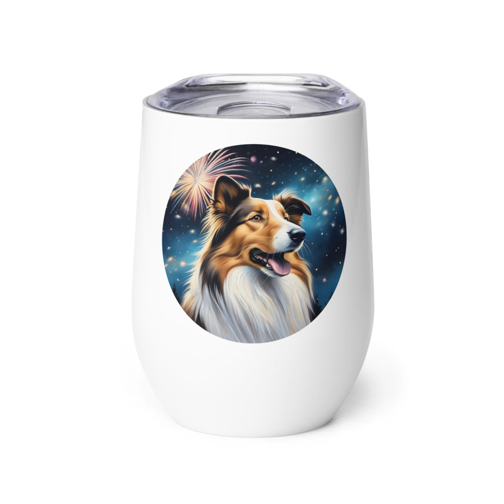 PugMug Custom Collie Wine Tumbler