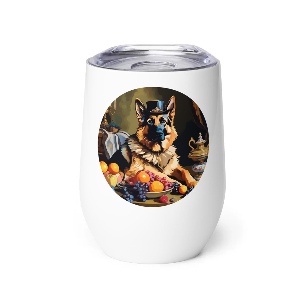 PugMug Custom German Shepherd Dog Wine Tumbler