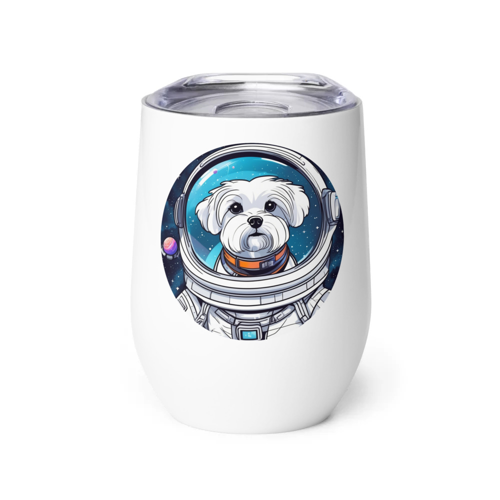 PugMug Custom Maltese Dog Wine Tumbler
