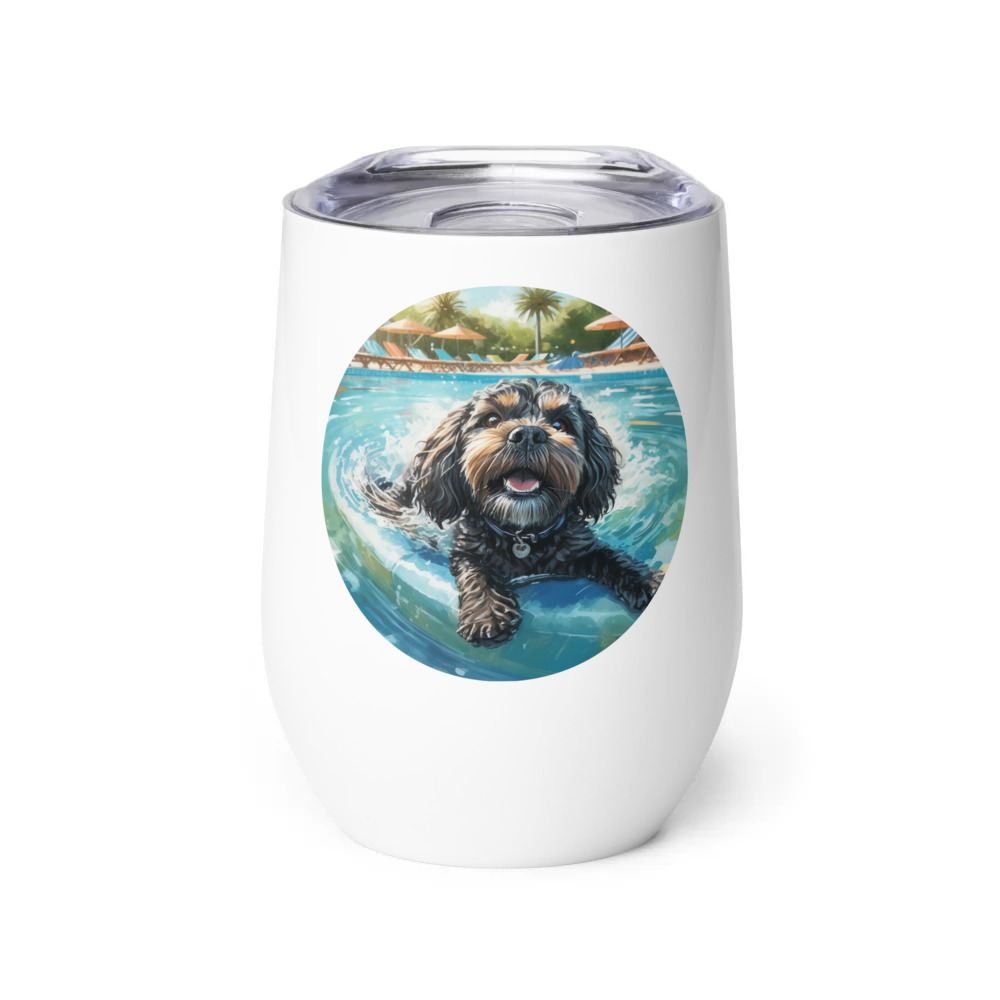 PugMug Custom Lily Wine Tumbler