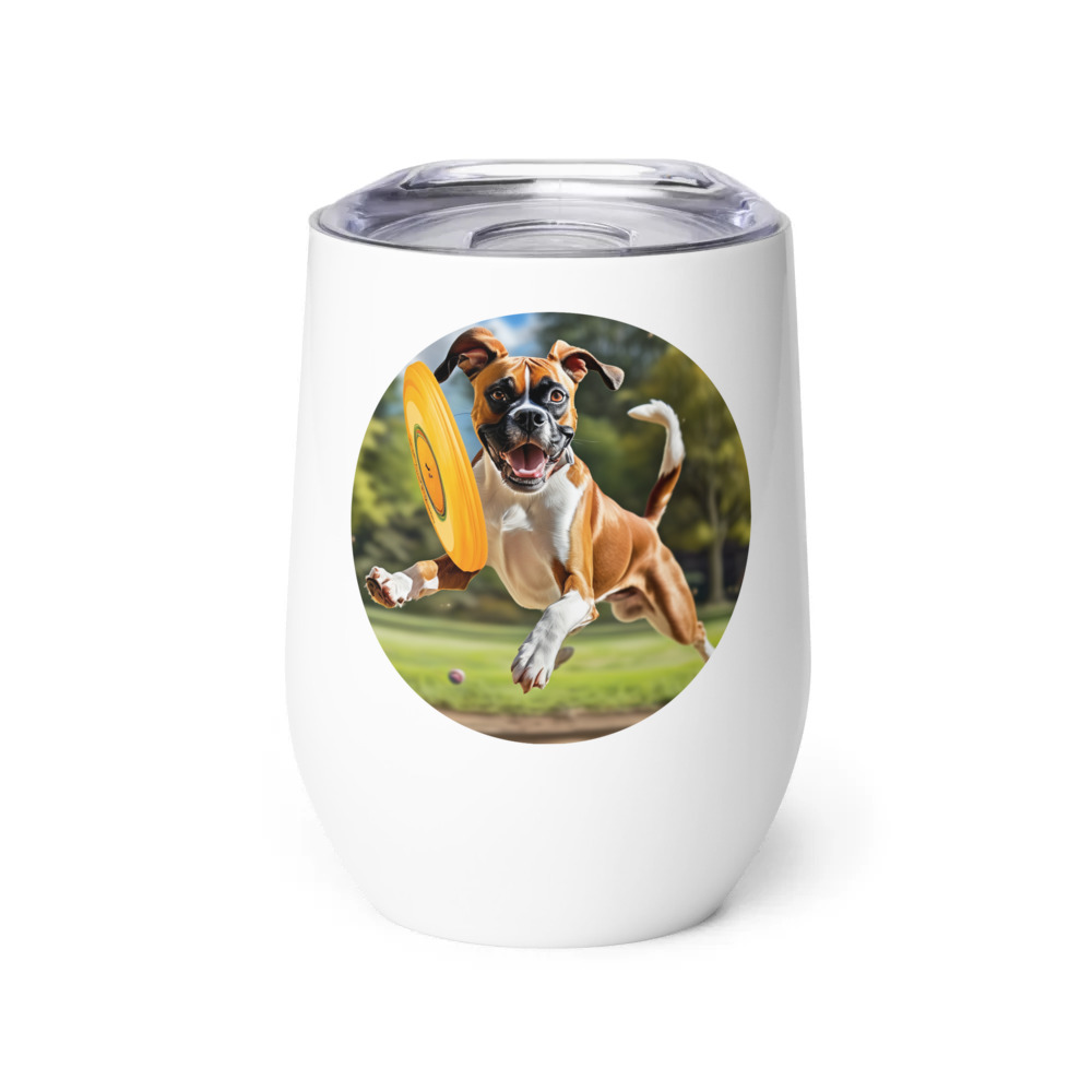 PugMug Custom Boxer Dog Wine Tumbler
