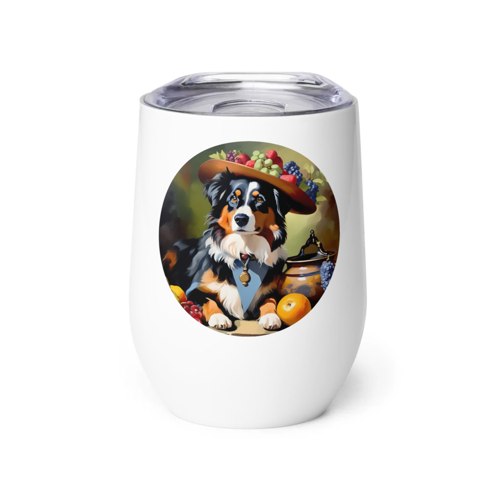 PugMug Custom Miniature American Shepherd Wine Tumbler