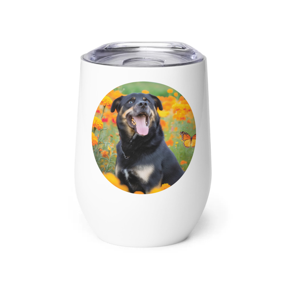 PugMug Custom Blue Wine Tumbler