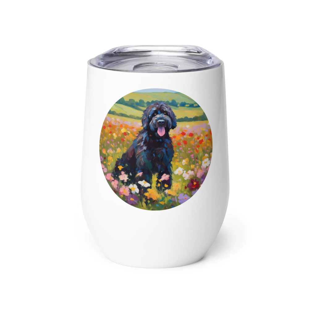 PugMug Custom Portuguese Water Dog Wine Tumbler