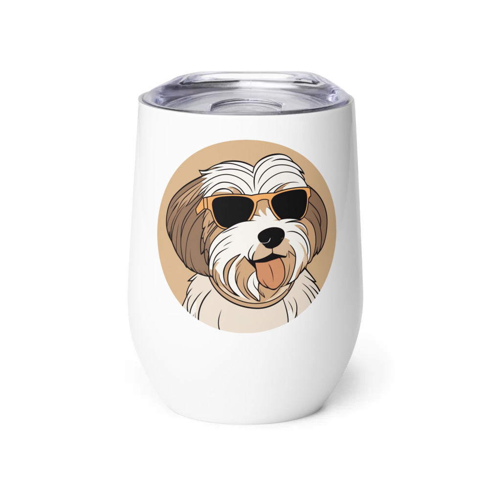 PugMug Custom Tan Havanese Dog Wine Tumbler