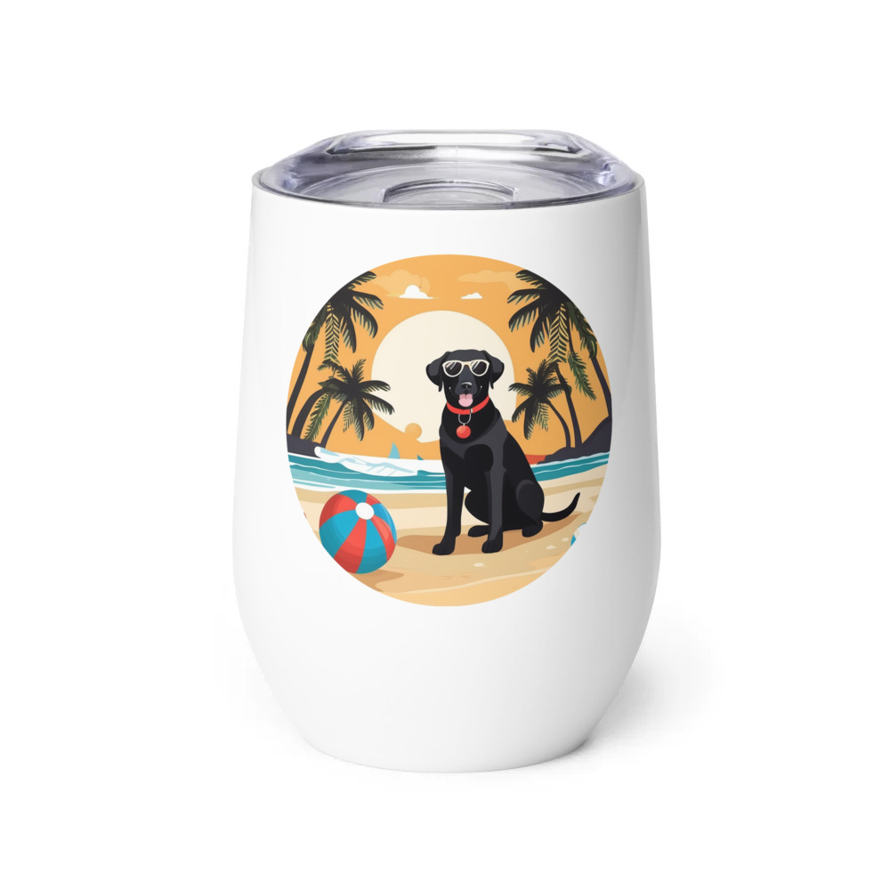 PugMug Custom Black Labrador Retriever Wine Tumbler
