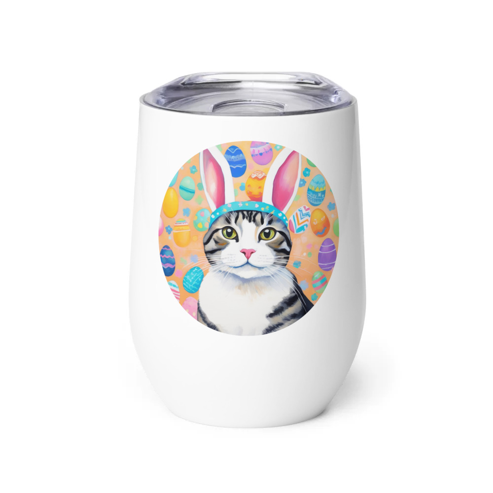 PugMug Custom Tabby American Shorthair Cat Wine Tumbler
