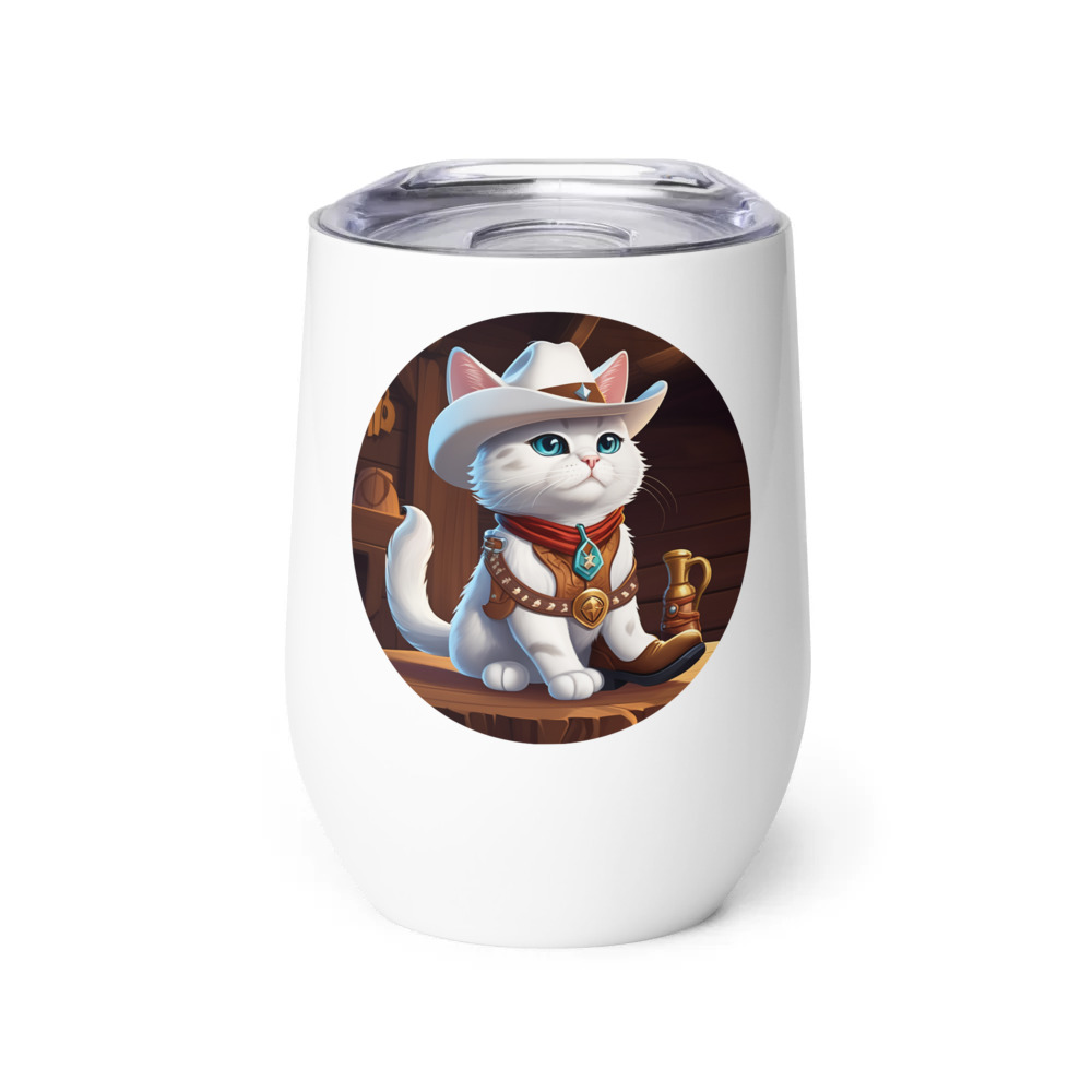 PugMug Custom White Exotic Cat Wine Tumbler
