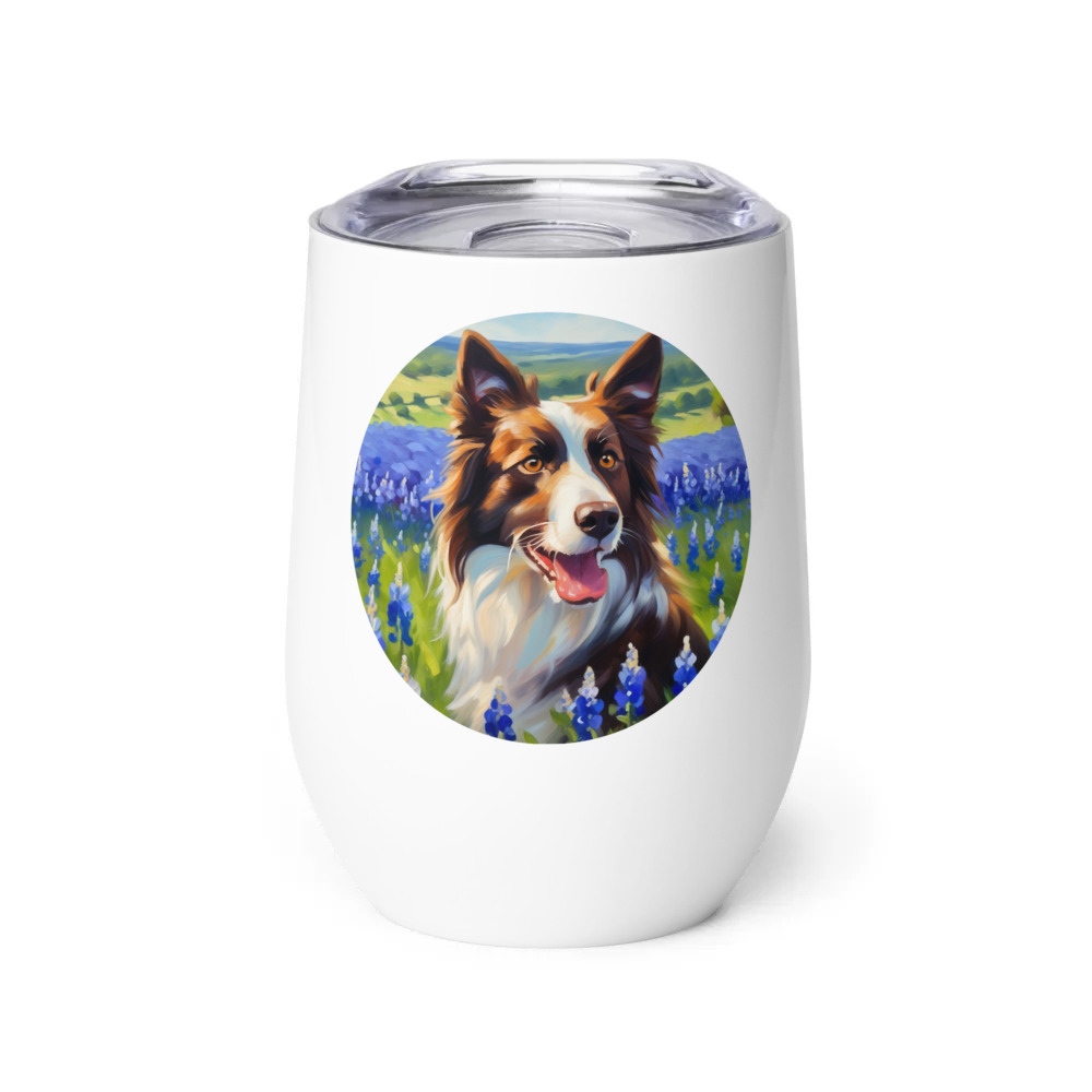 PugMug Custom Border Collie Wine Tumbler