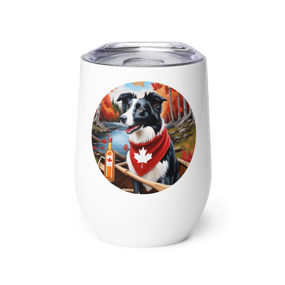 PugMug Custom Border Collie Wine Tumbler
