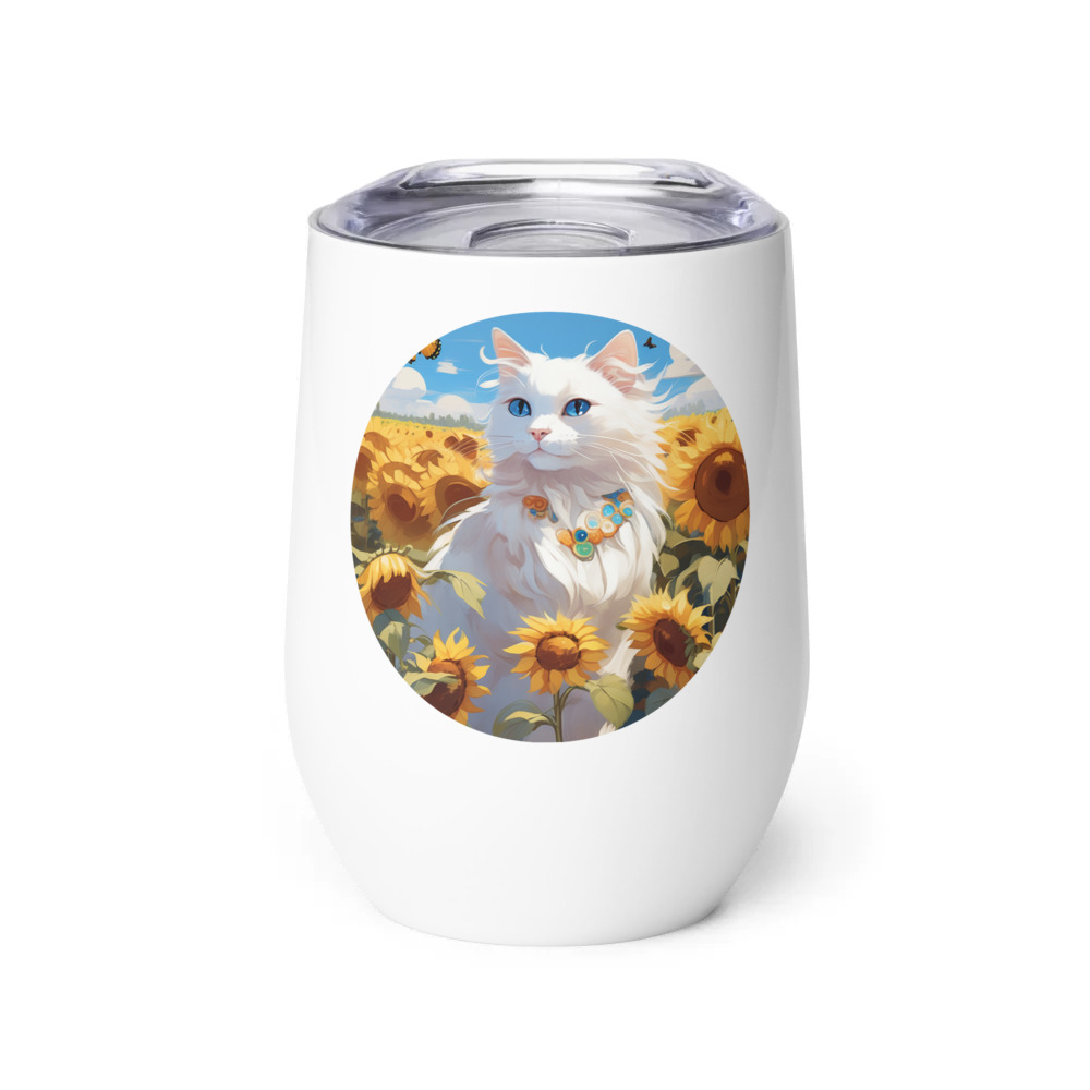 PugMug Custom White Ragdoll Cat Wine Tumbler