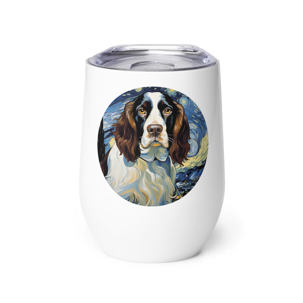 PugMug Custom English Springer Spaniel Wine Tumbler