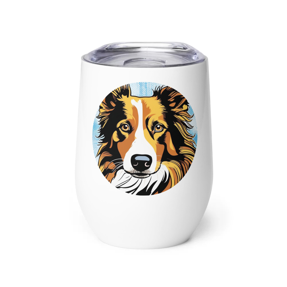 PugMug Custom Border Collie Wine Tumbler