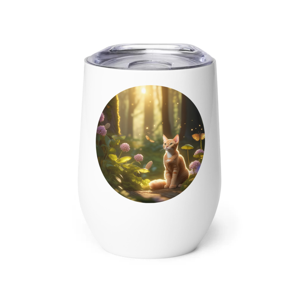 PugMug Custom Tabby Devon Rex Cat Wine Tumbler