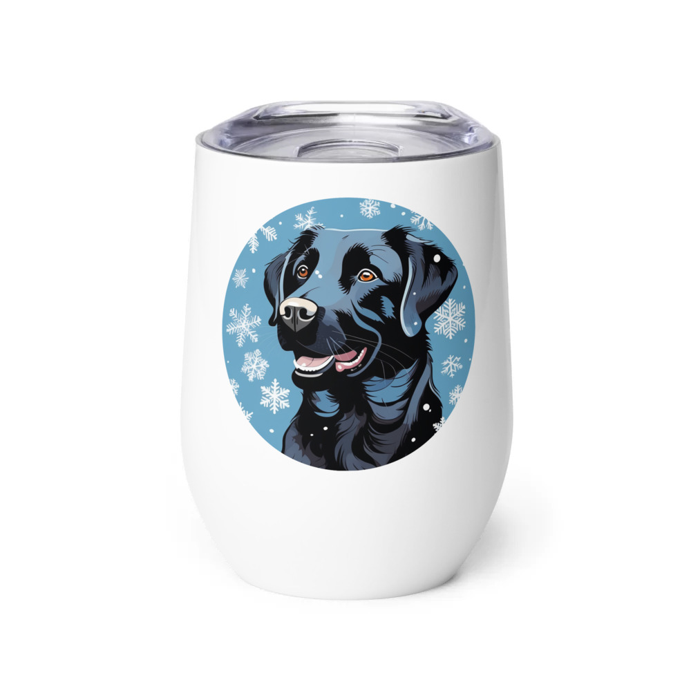 PugMug Custom Black Labrador Retriever Wine Tumbler