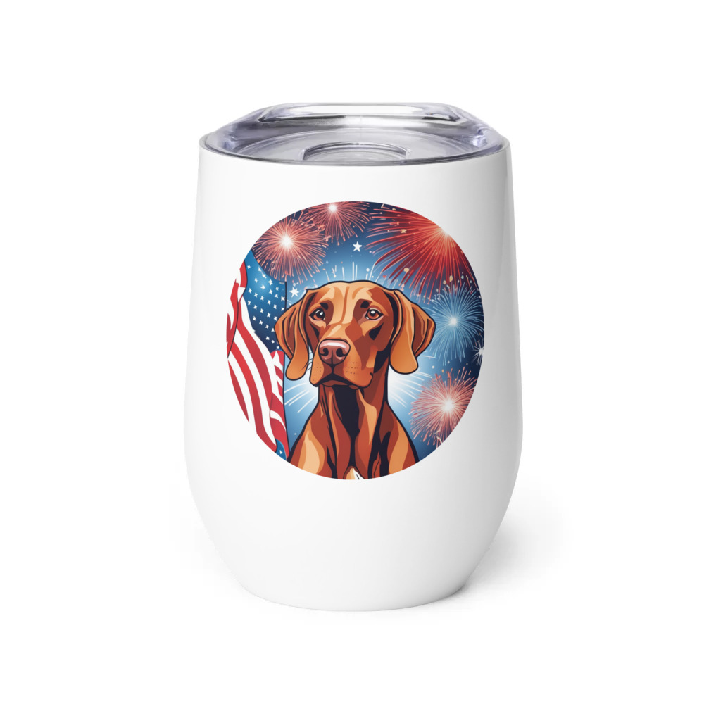 PugMug Custom Vizsla Wine Tumbler