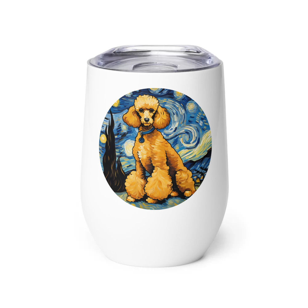 PugMug Custom Tan Poodle Wine Tumbler
