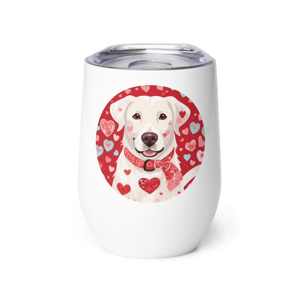 PugMug Custom White Labrador Retriever Wine Tumbler