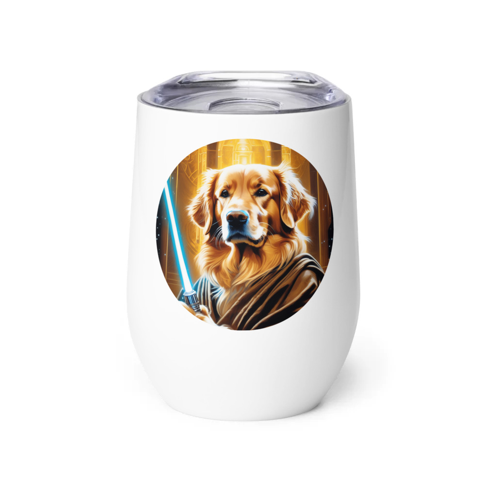 PugMug Custom Golden Retriever Wine Tumbler