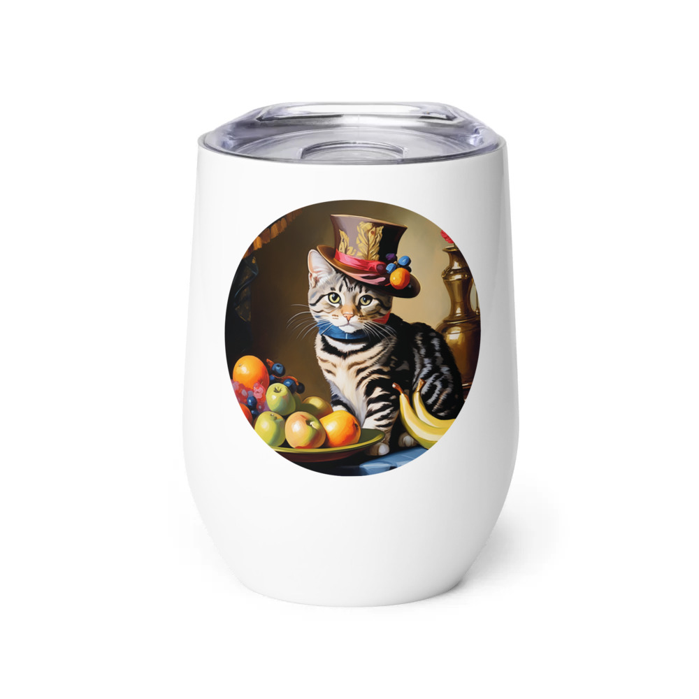 PugMug Custom Tabby American Shorthair Cat Wine Tumbler