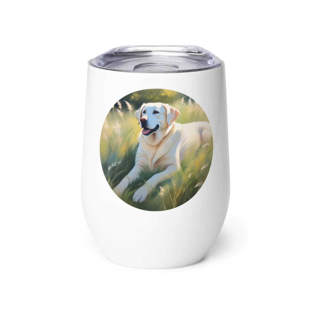 PugMug Custom White Labrador Retriever Wine Tumbler