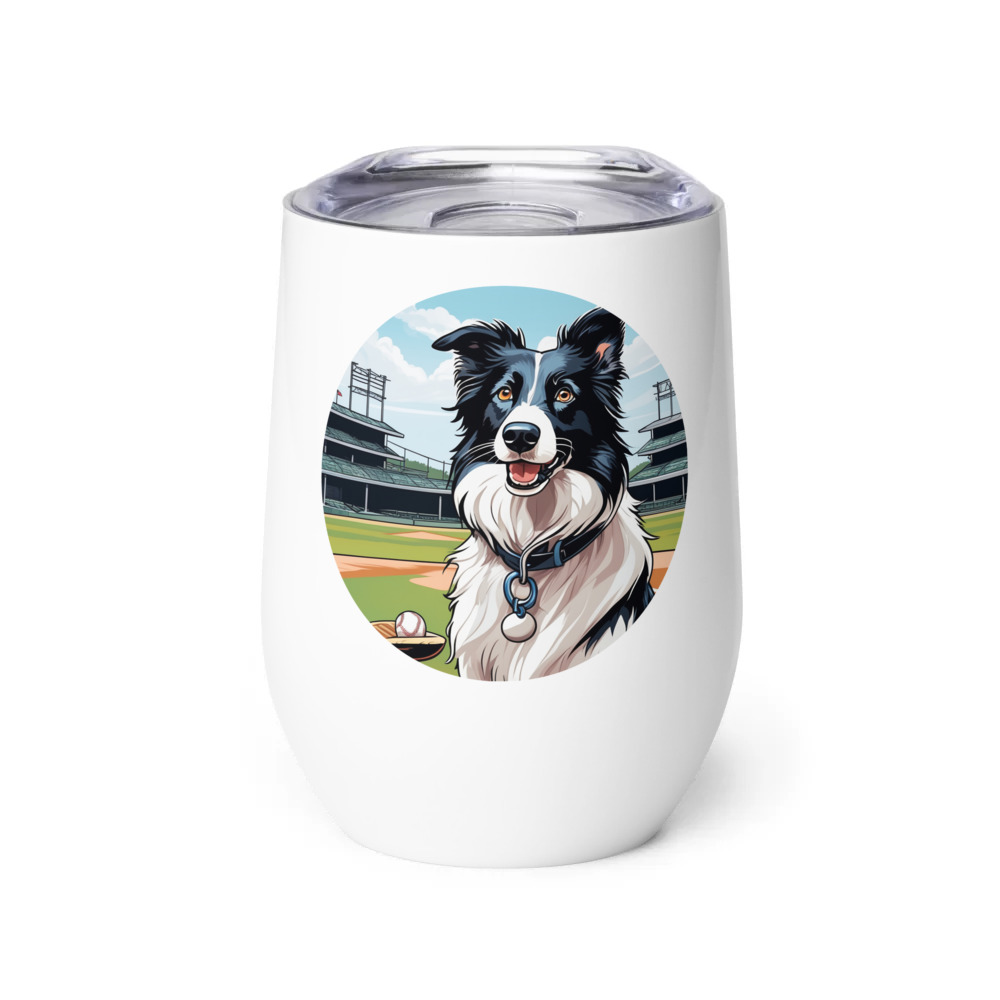 PugMug Custom Border Collie Wine Tumbler