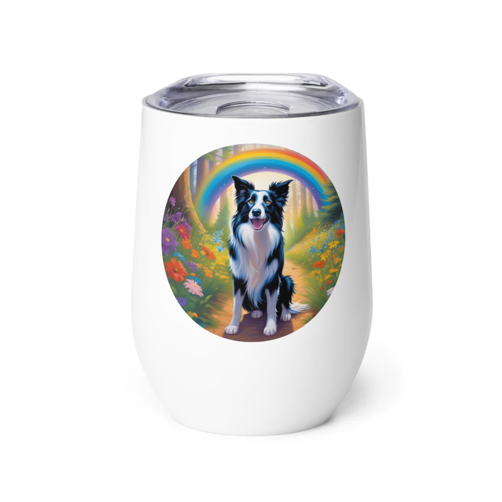 PugMug Custom Border Collie Wine Tumbler