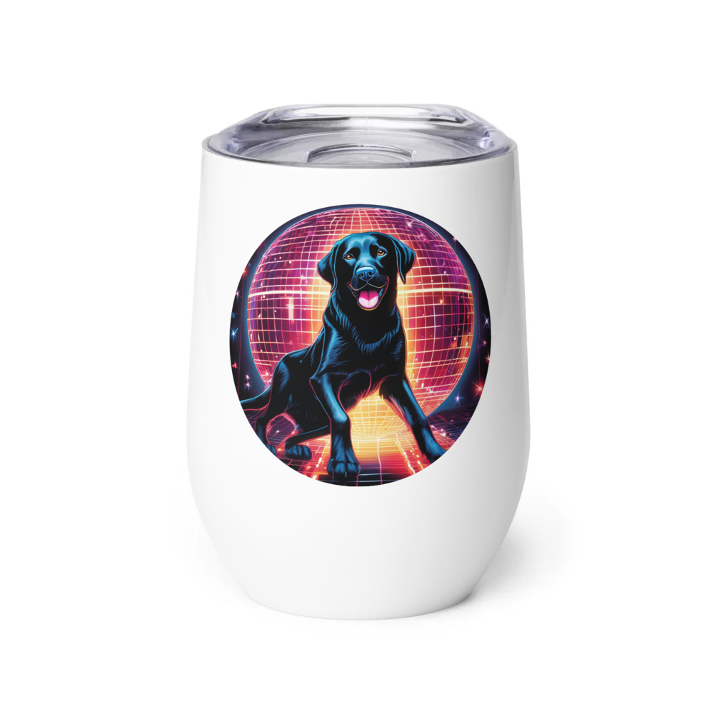 PugMug Custom Black Labrador Retriever Wine Tumbler
