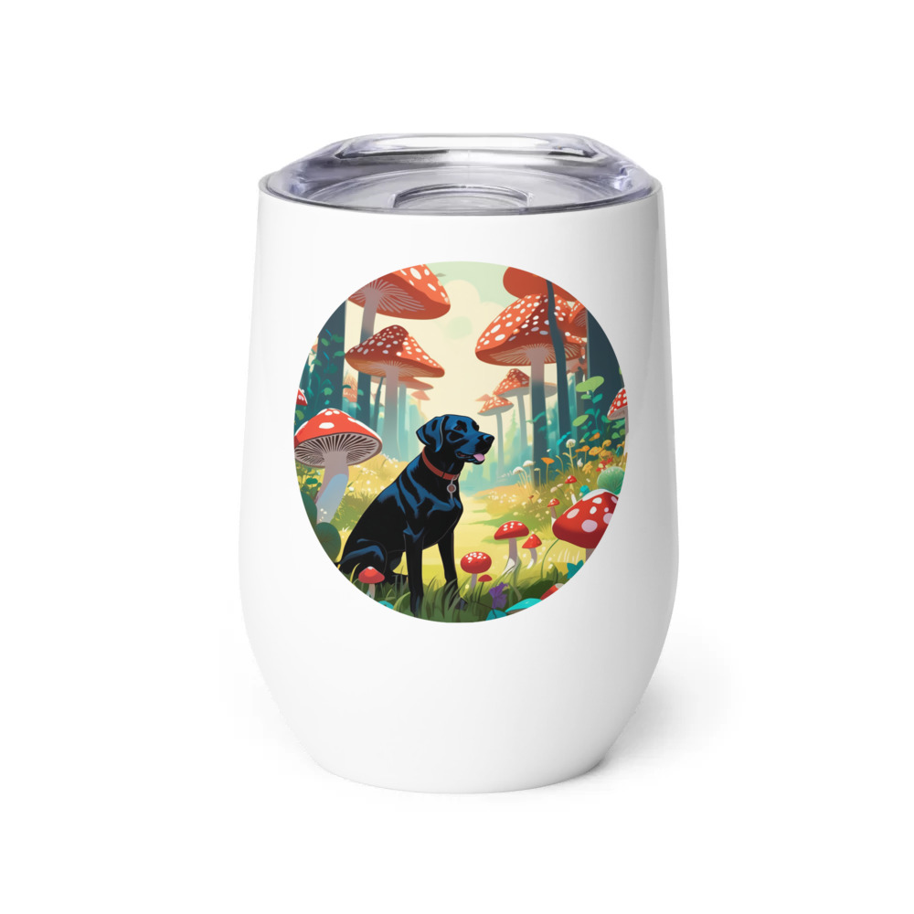 PugMug Custom Black Labrador Retriever Wine Tumbler