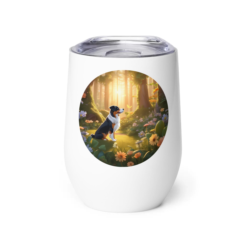 PugMug Custom Miniature American Shepherd Wine Tumbler