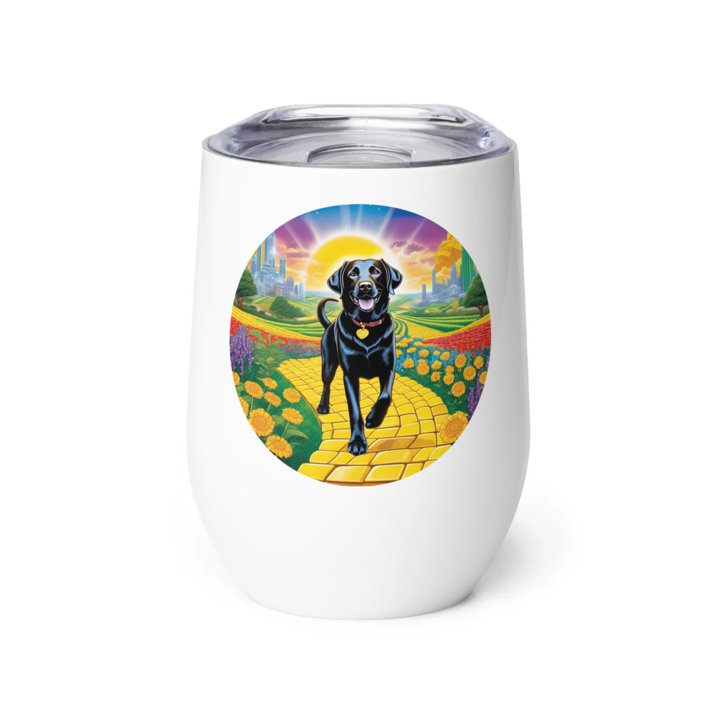 PugMug Custom Black Labrador Retriever Wine Tumbler