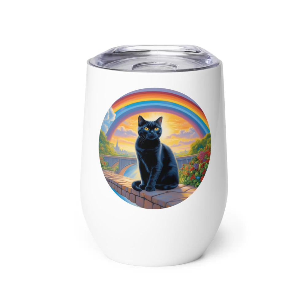 PugMug Custom Black British Shorthair Cat Wine Tumbler