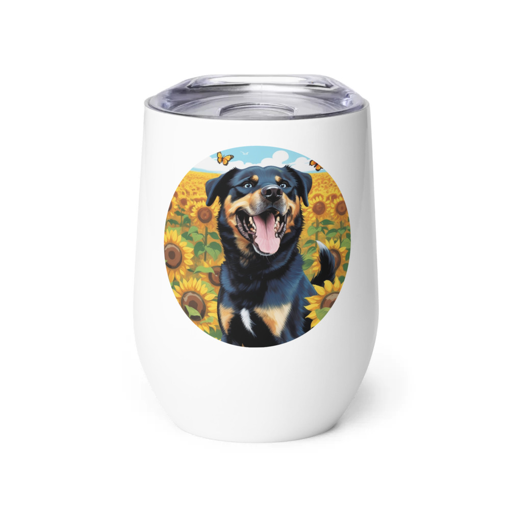 PugMug Custom Blue Wine Tumbler