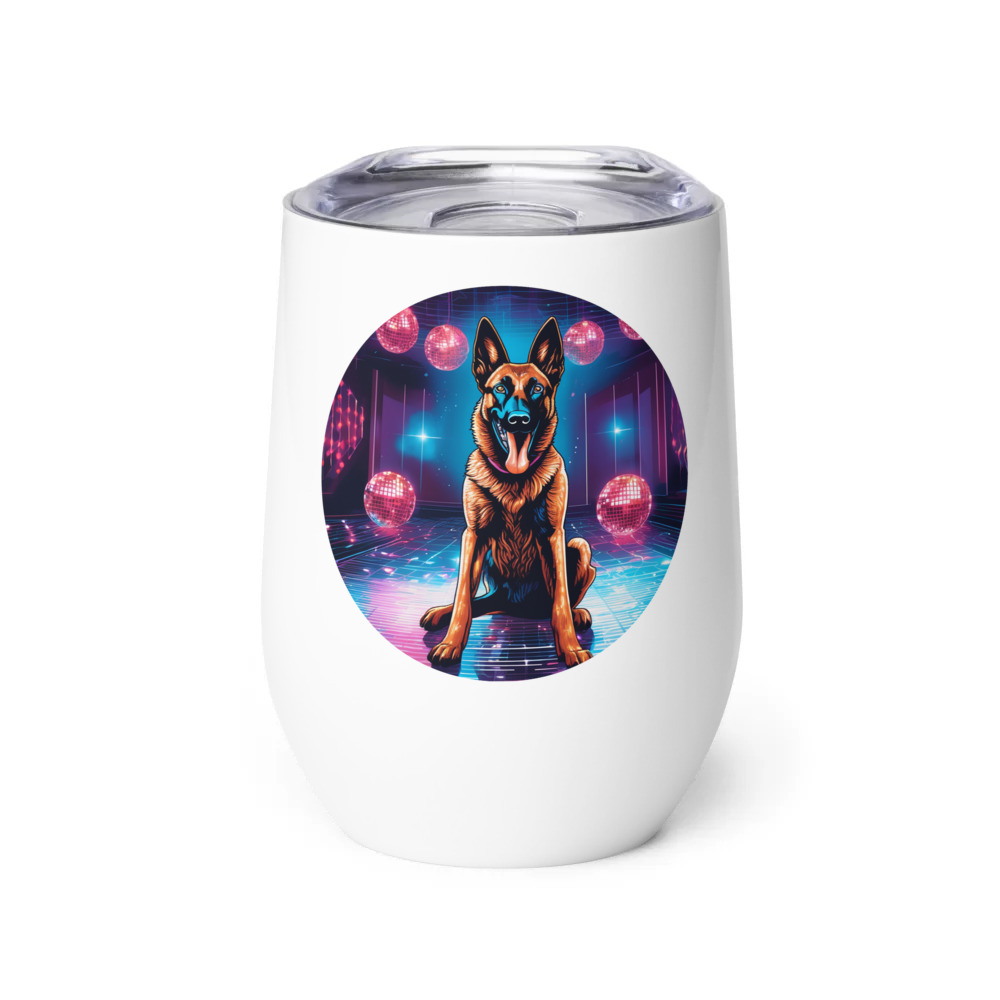 PugMug Custom Belgian Malinois Wine Tumbler