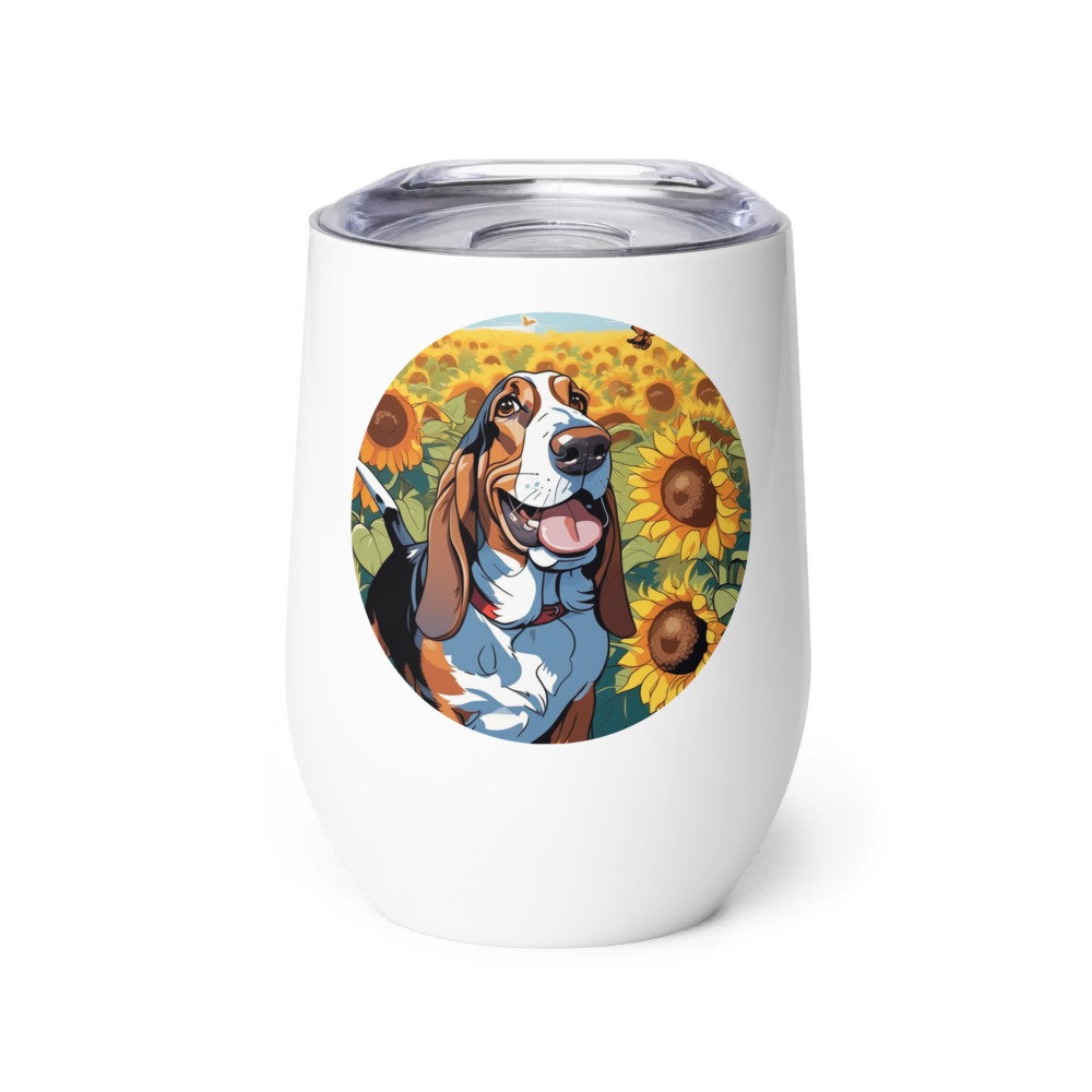 PugMug Custom Basset Hound Wine Tumbler