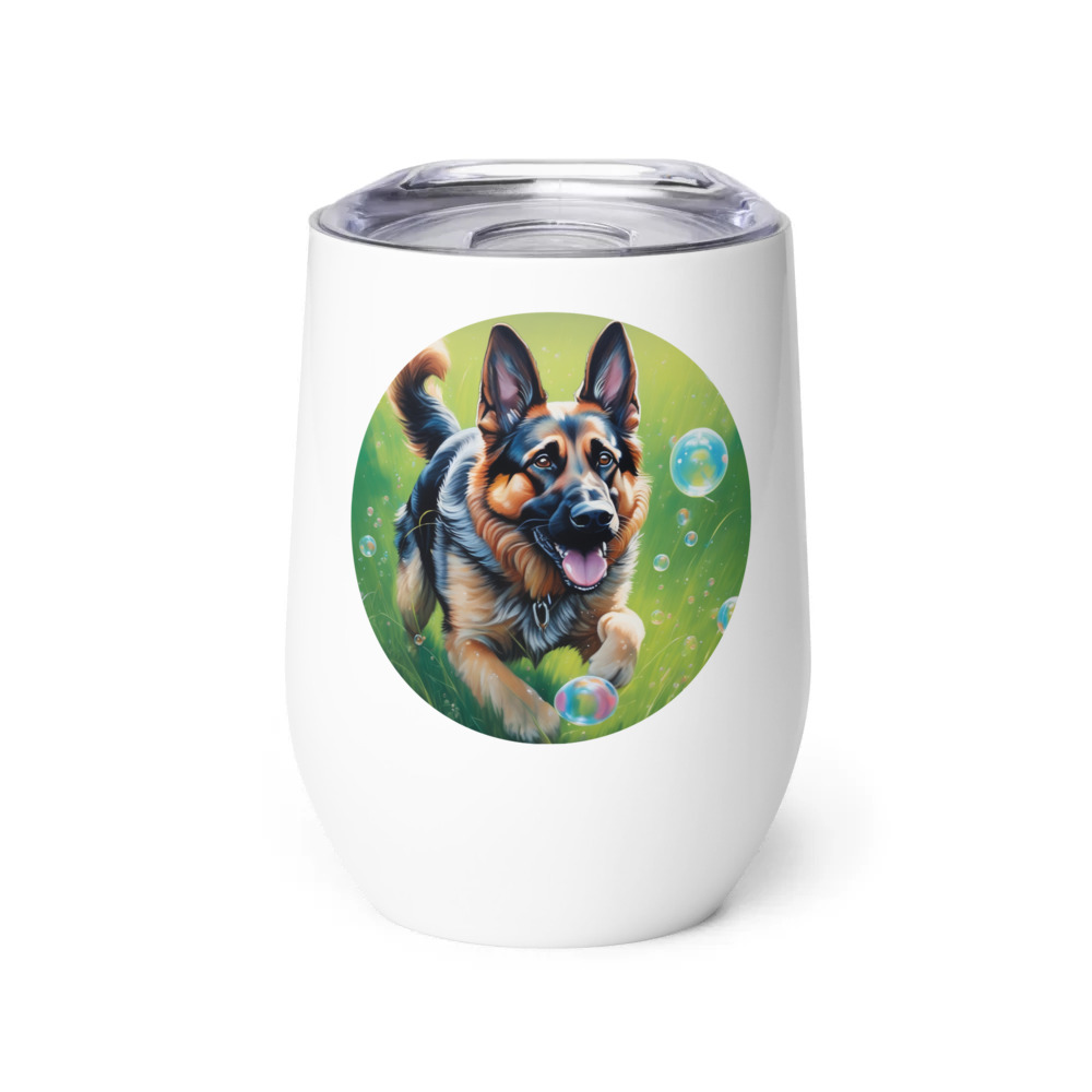 PugMug Custom German Shepherd Dog Wine Tumbler