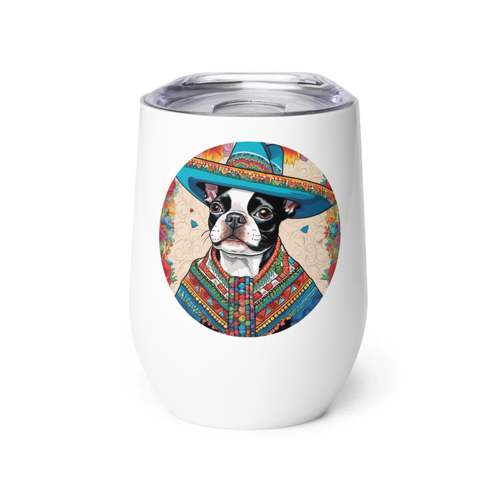 PugMug Custom Boston Terrier Wine Tumbler